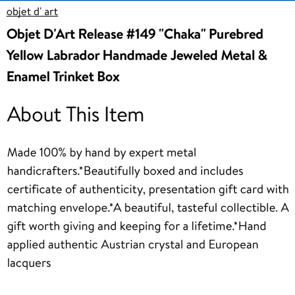 Chaka Purebred Yellow Labrador Enamel Teinket - Picture 14 of 14